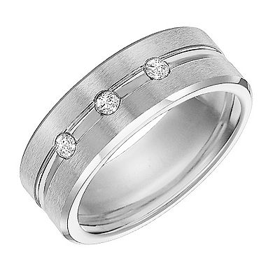 AXL 1/6 Carat T.W. Diamond Cobalt 8 mm Comfort Fit Men's Band