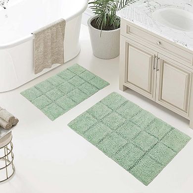 SUPERIOR Checkered 2-Piece Non-Skid Bath Rug Set