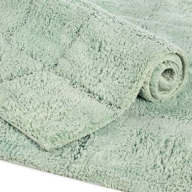 SUPERIOR Checkered 2-Piece Non-Skid Bath Rug Set