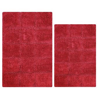 SUPERIOR Checkered 2 pc Non-Skid Bath Rug Set