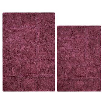 SUPERIOR Checkered 2 pc Non-Skid Bath Rug Set