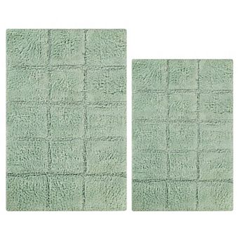 SUPERIOR Checkered 2 pc Non-Skid Bath Rug Set