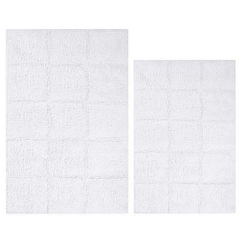 SUPERIOR Checkered 2 pc Non-Skid Bath Rug Set