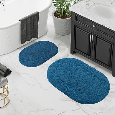 SUPERIOR 2-Pack Non-Slip Oval Bath Rug Set