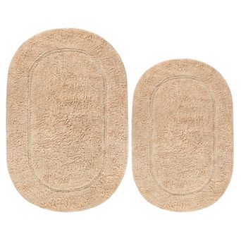 SUPERIOR 2-Pack Non-Slip Oval Bath Rug Set