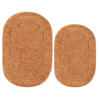 SUPERIOR 2-Pack Non-Slip Oval Bath Rug Set