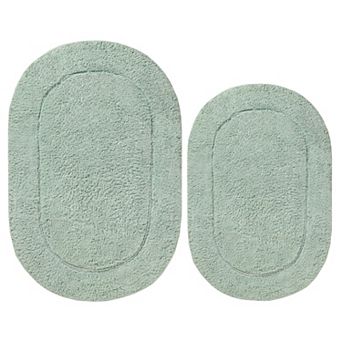 SUPERIOR 2-Pack Non-Slip Oval Bath Rug Set