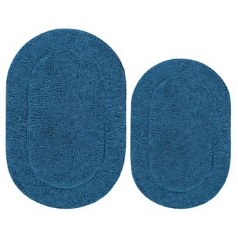 SUPERIOR 2-Pack Non-Slip Oval Bath Rug Set