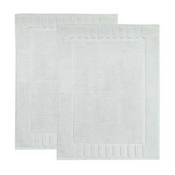 SUPERIOR 2 pc Eco-Friendly Cotton Textured Stripes Bath Mat Set