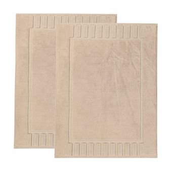 SUPERIOR 2 pc Eco-Friendly Cotton Textured Stripes Bath Mat Set