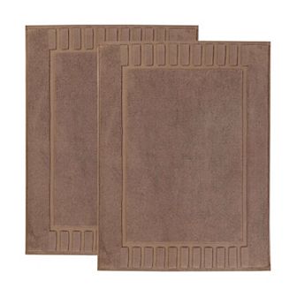 SUPERIOR 2 pc Eco-Friendly Cotton Textured Stripes Bath Mat Set