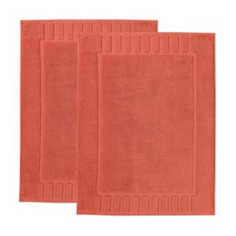 SUPERIOR 2 pc Eco-Friendly Cotton Textured Stripes Bath Mat Set