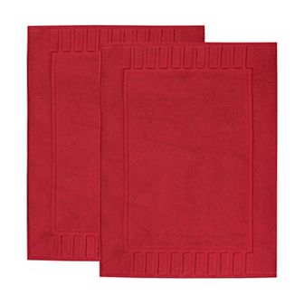 SUPERIOR 2 pc Eco-Friendly Cotton Textured Stripes Bath Mat Set