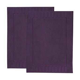 SUPERIOR 2 pc Eco-Friendly Cotton Textured Stripes Bath Mat Set