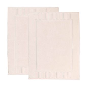 SUPERIOR 2 pc Eco-Friendly Cotton Textured Stripes Bath Mat Set