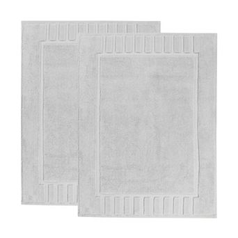 SUPERIOR 2 pc Eco-Friendly Cotton Textured Stripes Bath Mat Set