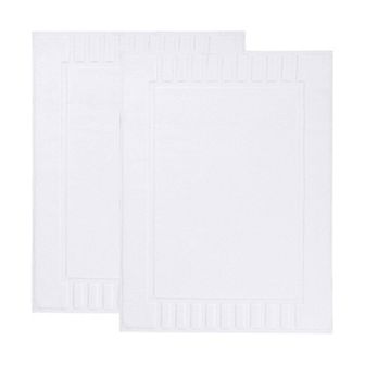 SUPERIOR 2 pc Eco-Friendly Cotton Textured Stripes Bath Mat Set