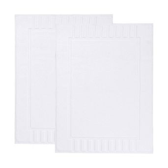 SUPERIOR 2 pc Eco-Friendly Cotton Textured Stripes Bath Mat Set