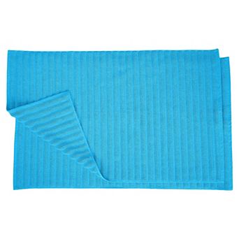 SUPERIOR 2 pc Cotton Textured Striped Bath Mat Set