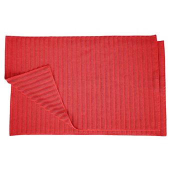 SUPERIOR 2 pc Cotton Textured Striped Bath Mat Set
