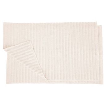 SUPERIOR 2 pc Cotton Textured Striped Bath Mat Set