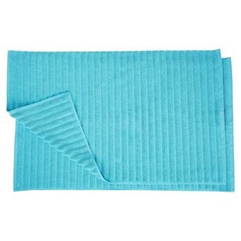 SUPERIOR 2 pc Cotton Textured Striped Bath Mat Set
