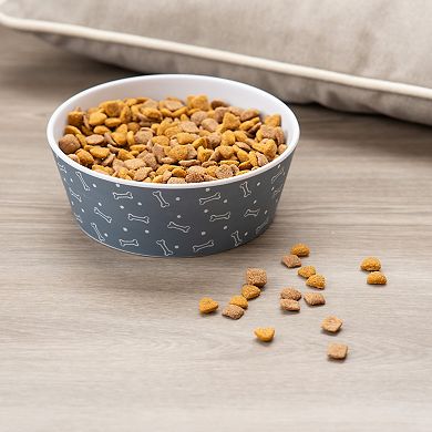 SportPet Blue Bone Print Pet Bowl