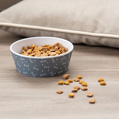SportPet Blue Bone Print Pet Bowl