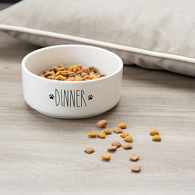 SportPet White Paw Print Pet Bowl