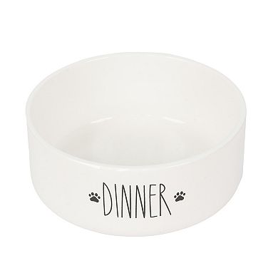 SportPet White Paw Print Pet Bowl