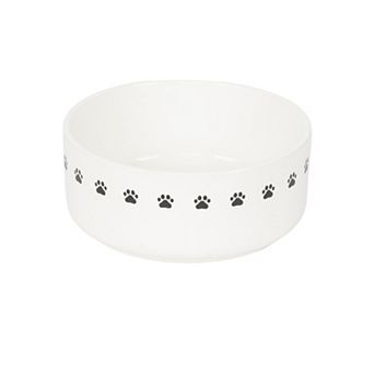 SportPet White Paw Print Pet Bowl