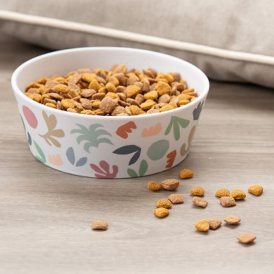 SportPet White Natural Abstract Pet Bowl