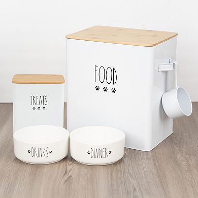 SportPet White Lid Food Storage Tin
