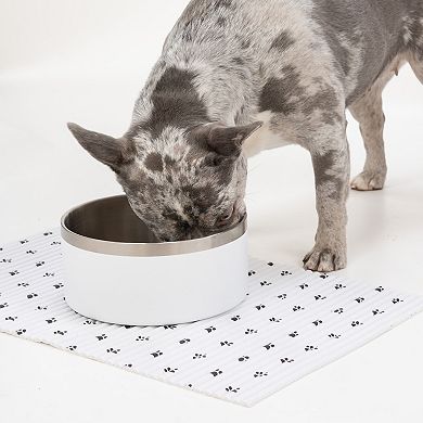 SportPet Multi-Colored Paw Print Foam Feeding Mat