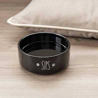 SportPet Black Paw Print Bowl