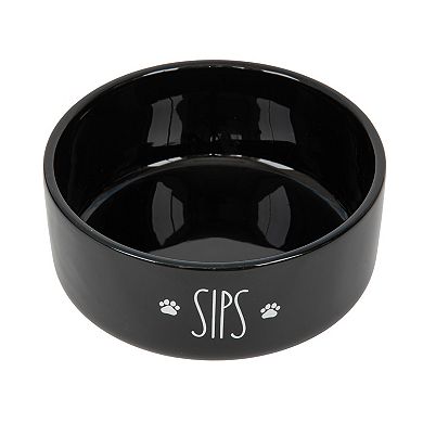 SportPet Black Paw Print Bowl