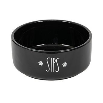 SportPet Black Paw Print Bowl