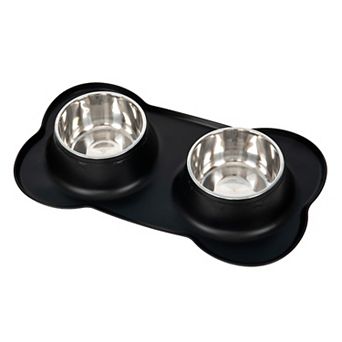SportPet Black Bone Double Diner Pet Bowl