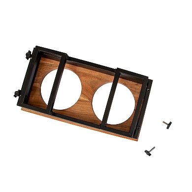 SportPet Folding Wood Double Diner Pet Bowl