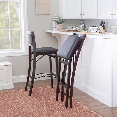 Linon Keira Pad Back Folding Barstool