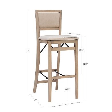 Linon Keira Pad Back Folding Barstool