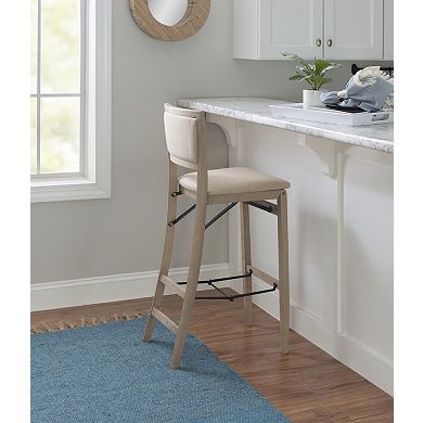Linon Keira Pad Back Folding Barstool
