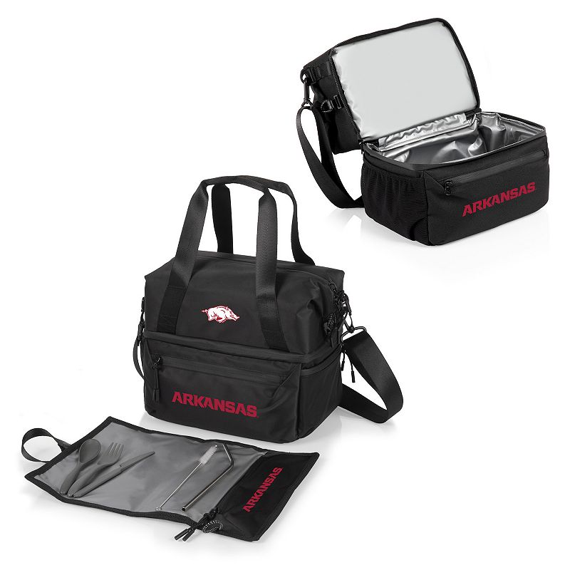 NCAA Arkansas Razorbacks Tarana Lunch Bag Cooler with Utensil Set, Black