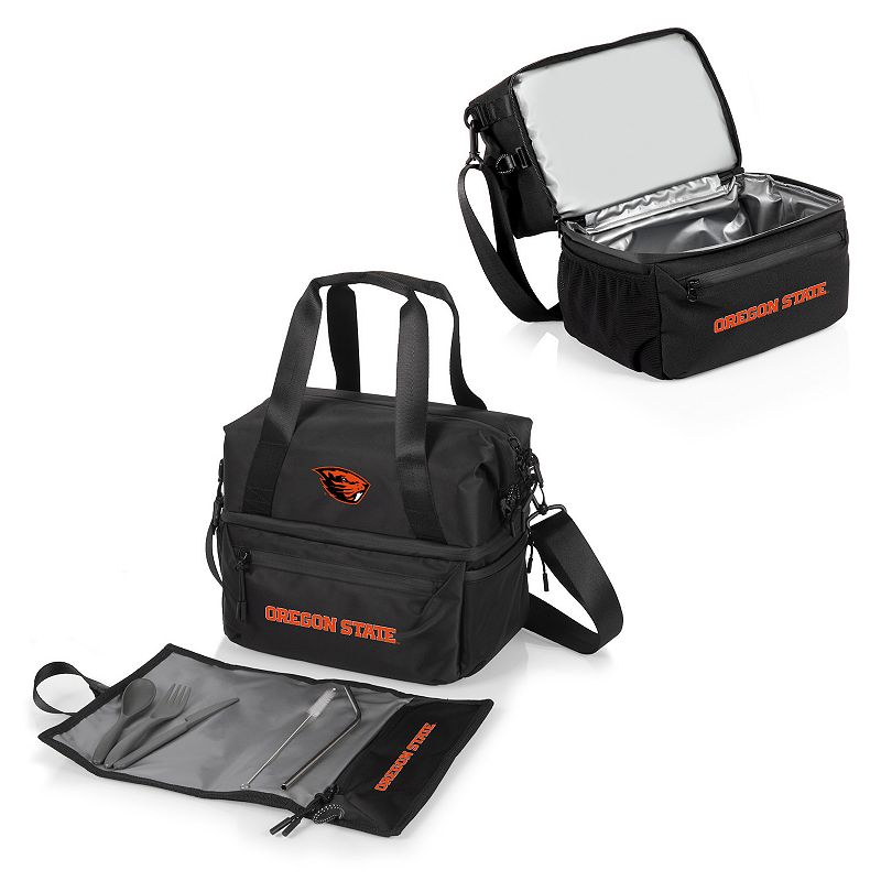 NCAA Oregon State Beavers Tarana Lunch Bag Cooler with Utensil Set, Black