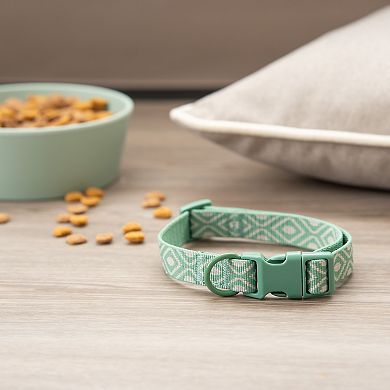 SportPet Green Boho Diamond Print Dog Collar