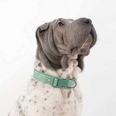 SportPet Green Boho Diamond Print Dog Collar
