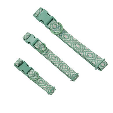 SportPet Green Boho Diamond Print Dog Collar