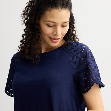 Women's Croft & Barrow® Eyelet Sleeve Tee