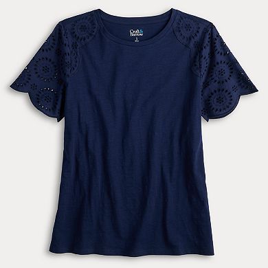 Women's Croft & Barrow® Eyelet Sleeve Tee