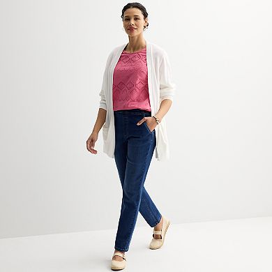 Women's Croft & Barrow Front Eyelet Top